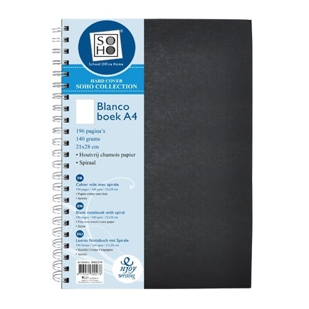 Gedateerd Bliksem Reusachtig Soho Blanco Boek A4 harde kaft 140 grams papier chamois met ringband - De  Groen BV