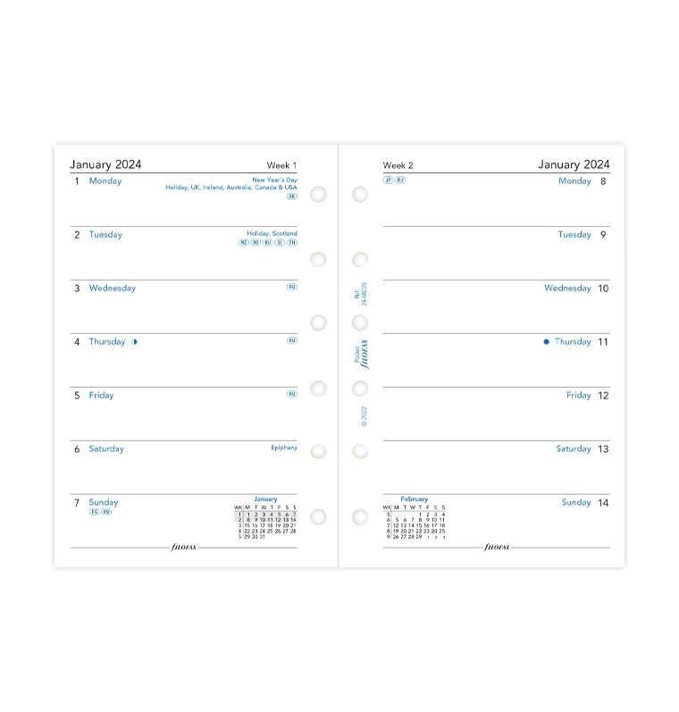 Filofax Personal Floral Collection 2024 complete inhoud week op 2