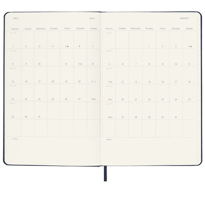 Moleskine Daily Diary / PLanner 2024 Hardcover Pocket Sapphire Blue