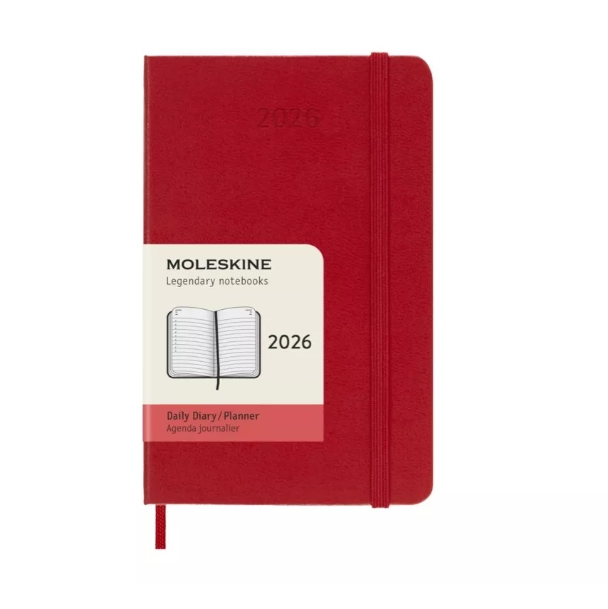 Moleskine 2026-Daily-Pocket Hardcover scarlet Red