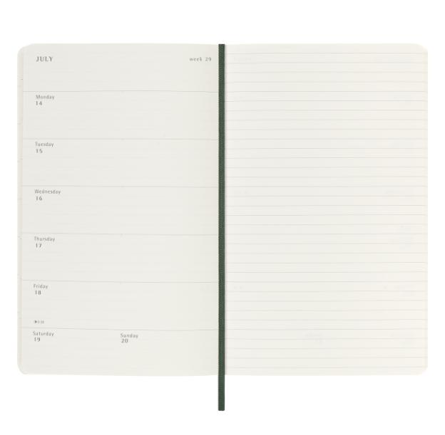 Moleskine Large weekly planner soft 2025-26 myrtle green 3