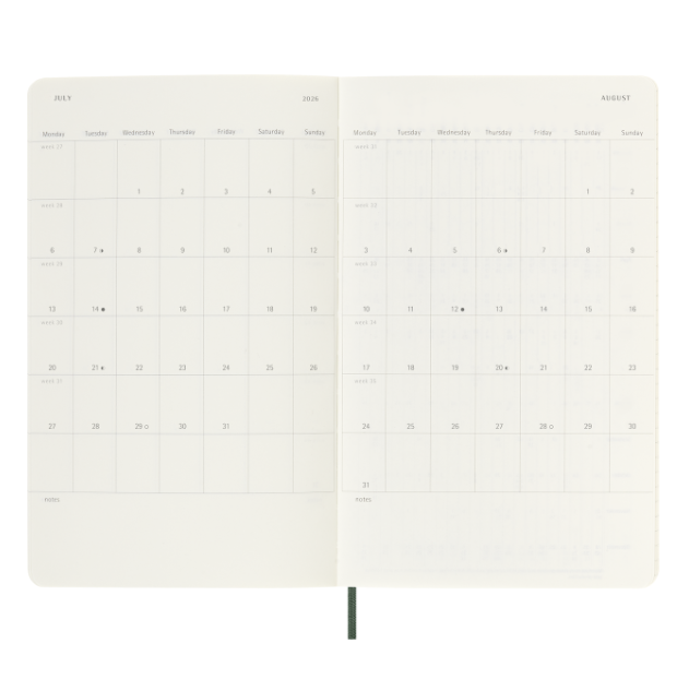 Moleskine Large weekly planner soft 2025-26 myrtle green 4