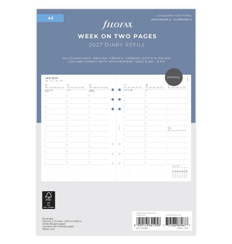 Filofax 27-68593 A5 Minimal wtv 2027