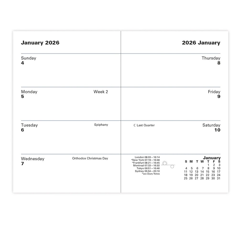 Letts of London 2026 Classic Mini Pocket wtv start sunday burgundy 2