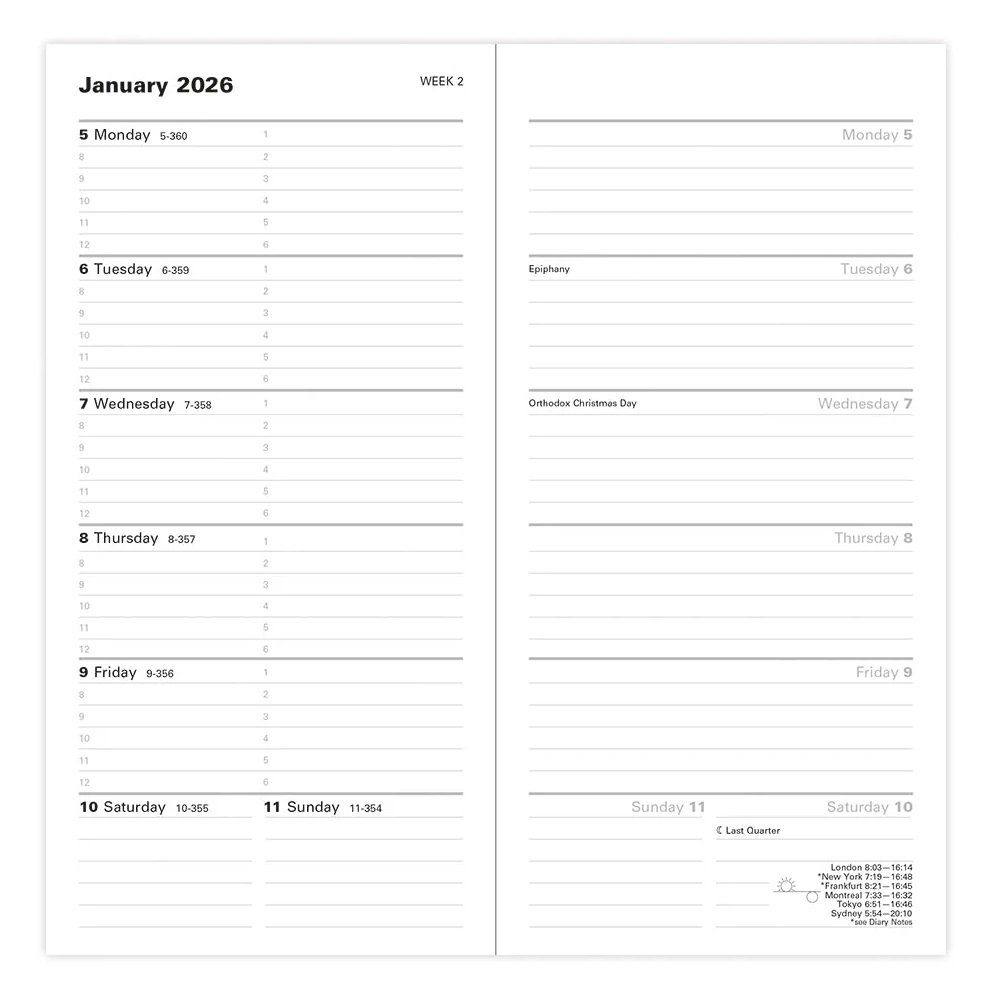 Letts of London Classic Slim 2026 WTV w.app. notes. planners eng 2