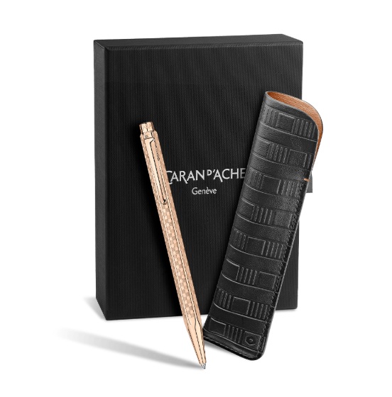 Caran d'Ache Damier Ecridor Collection Rose Gold balpen set 3