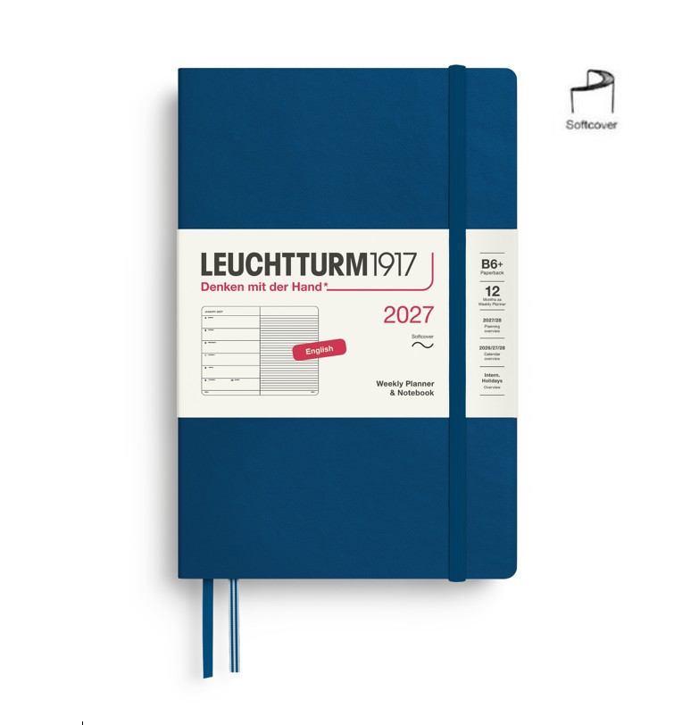 Leuchtturm1917 400249 B6+ Paperback SC Weekly Planner-Notebook Indigo