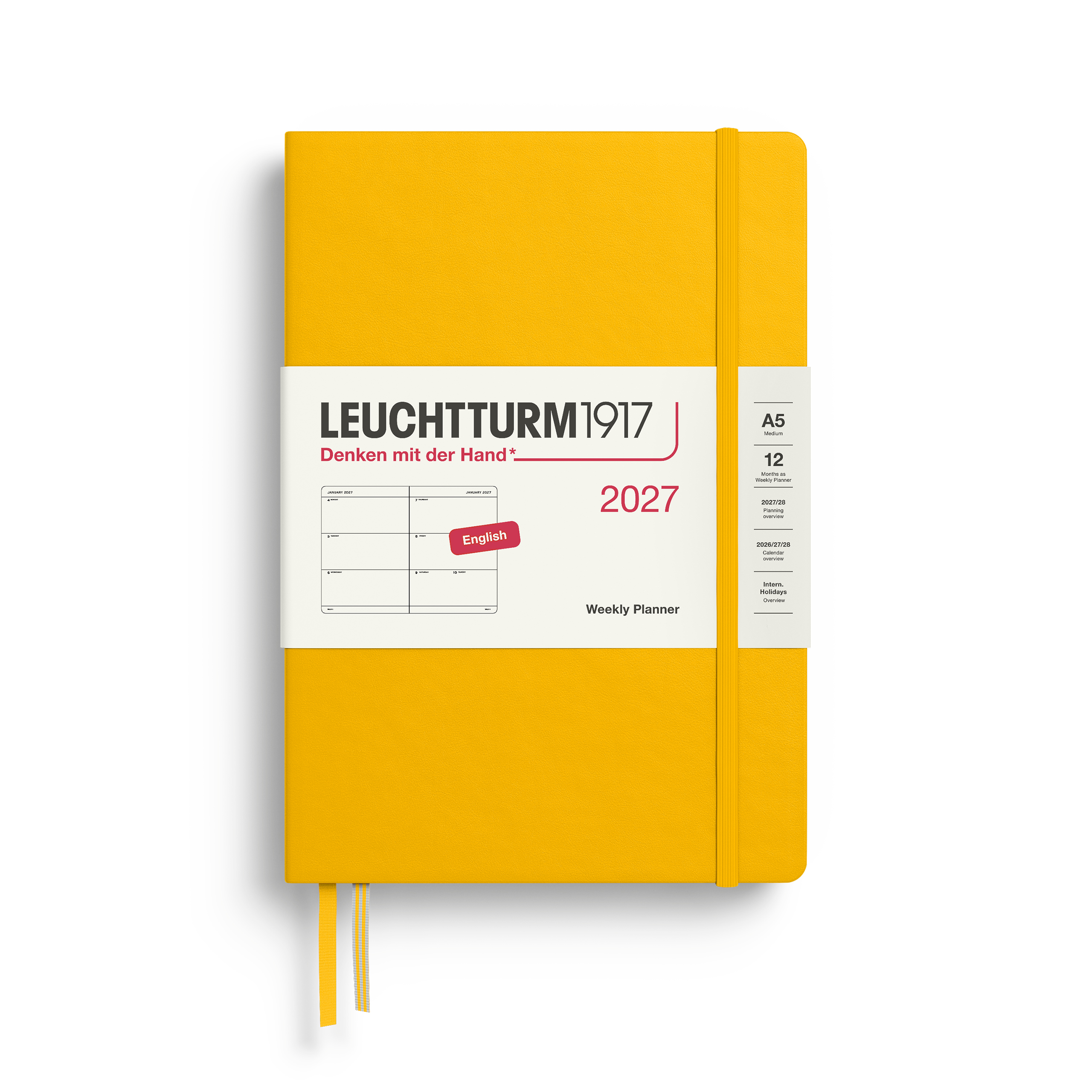 Leuchtturm1917 A5 Medium 400271 Weekly Planner 2027 hardcover sunflower