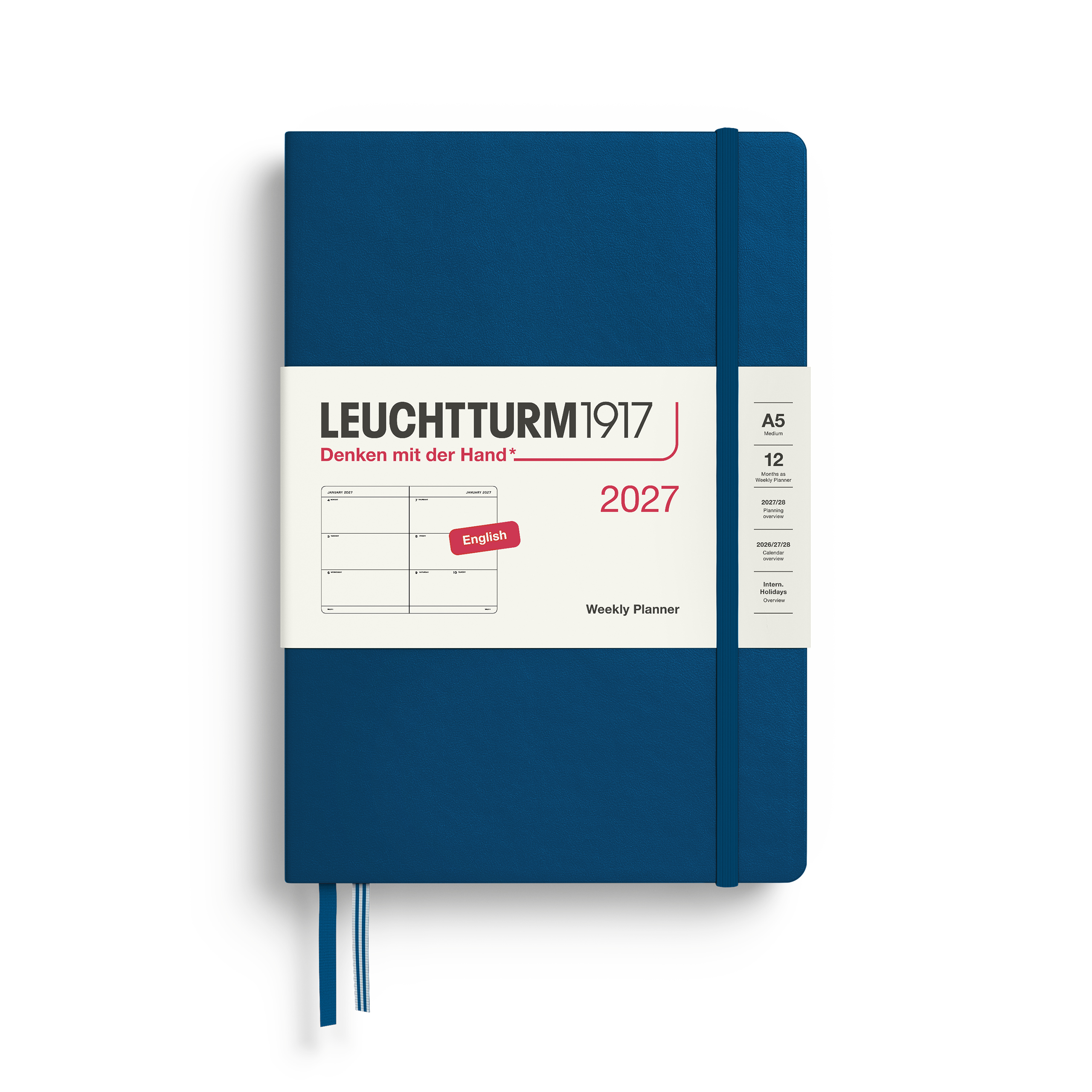 Leuchtturm1917 A5 Medium 400274 Weekly Planner 2027 hardcover indigo
