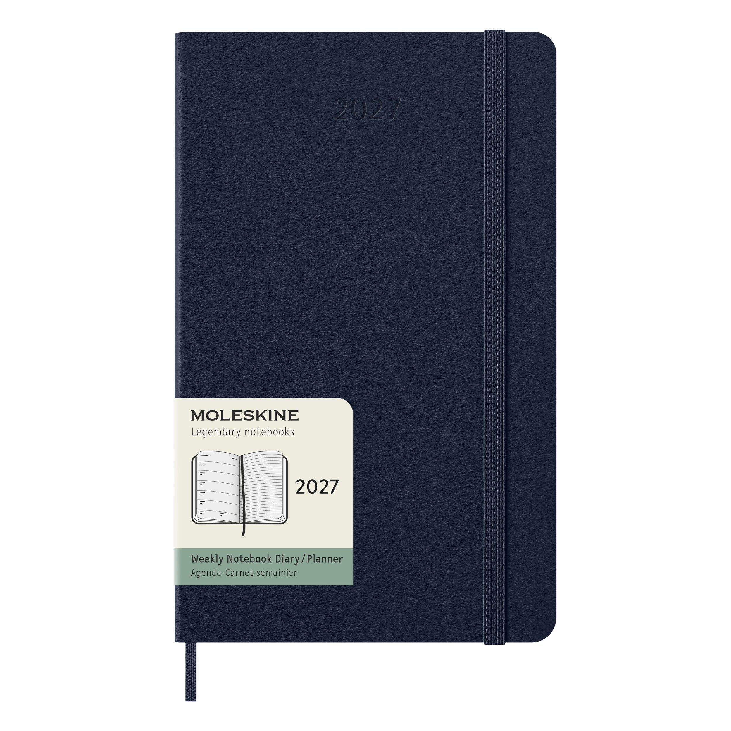 Moleskine Large 2027 Weekly notebook-dairy planner hardcover Sapphire Blue
