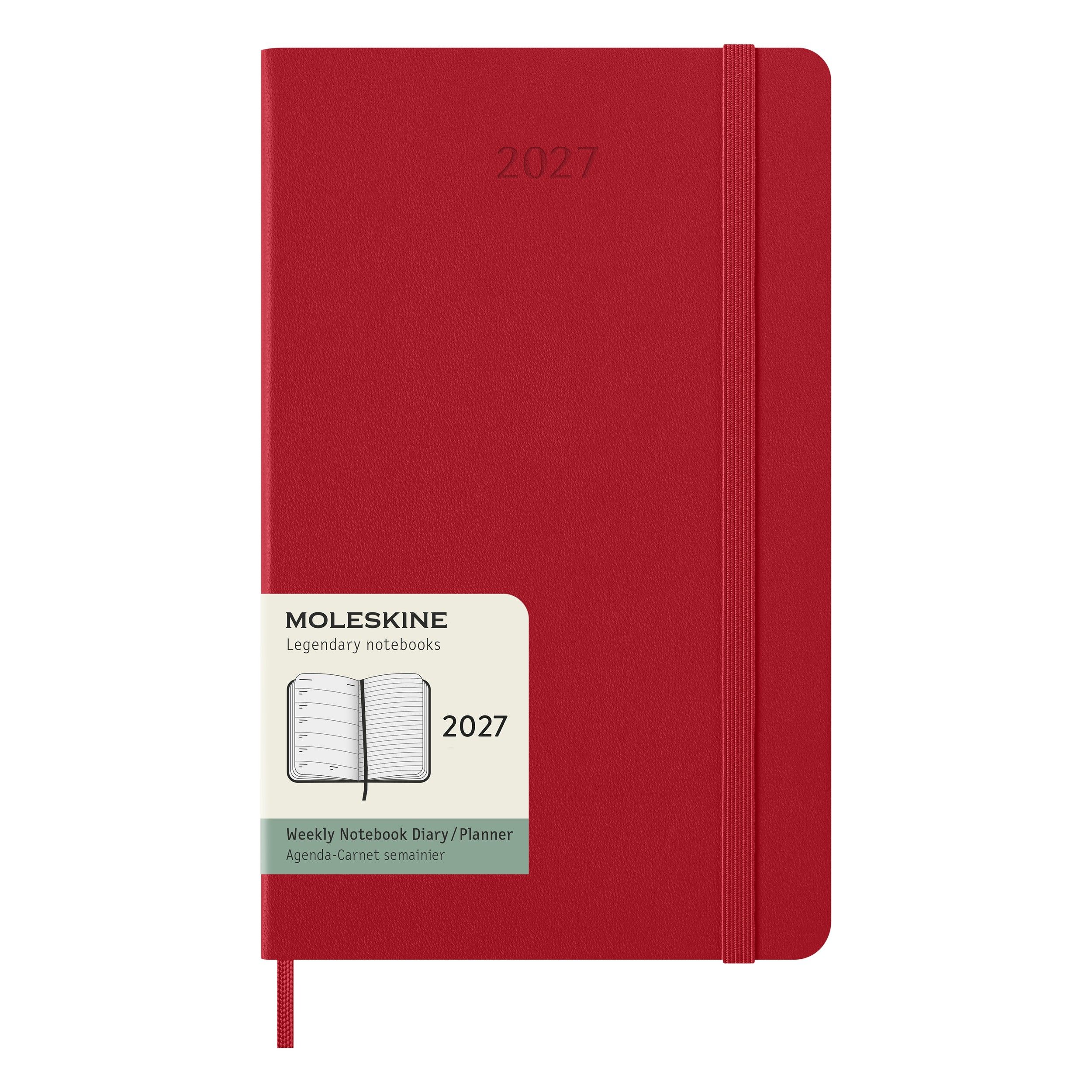 Moleskine Large 2027 Weekly notebook-dairy planner hardcover Scarlet red