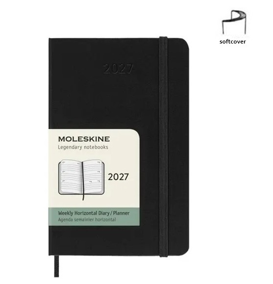 Moleskine Pocket 2027 Week horizontal softcover Black