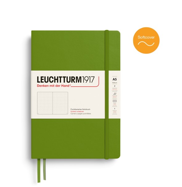 Leuchtturm1917 A5 Medium Notitieboek Softcover dotted Moss