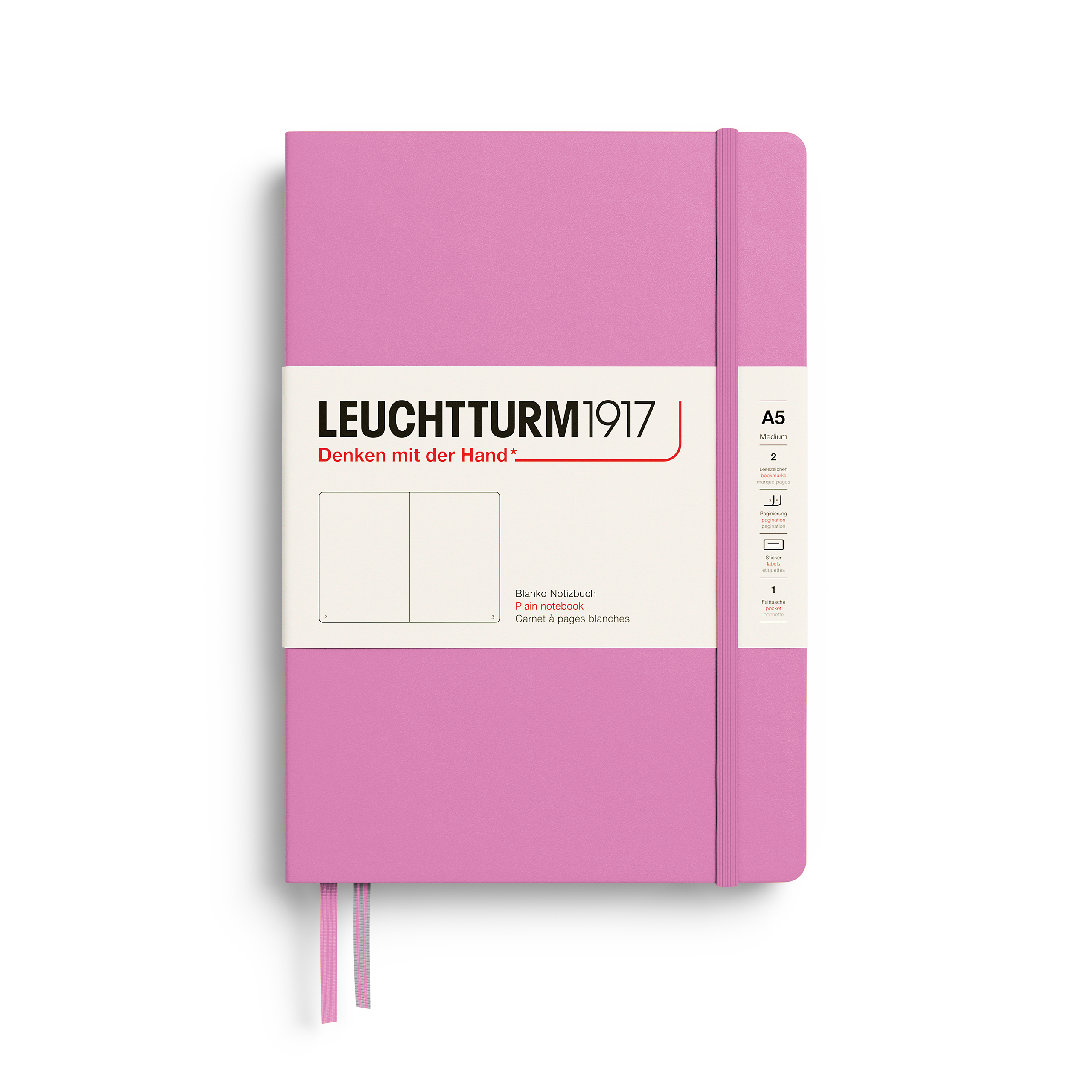 Leuchtturm1917 A5 Medium Notitieboek Hardcover plain Bubblegum