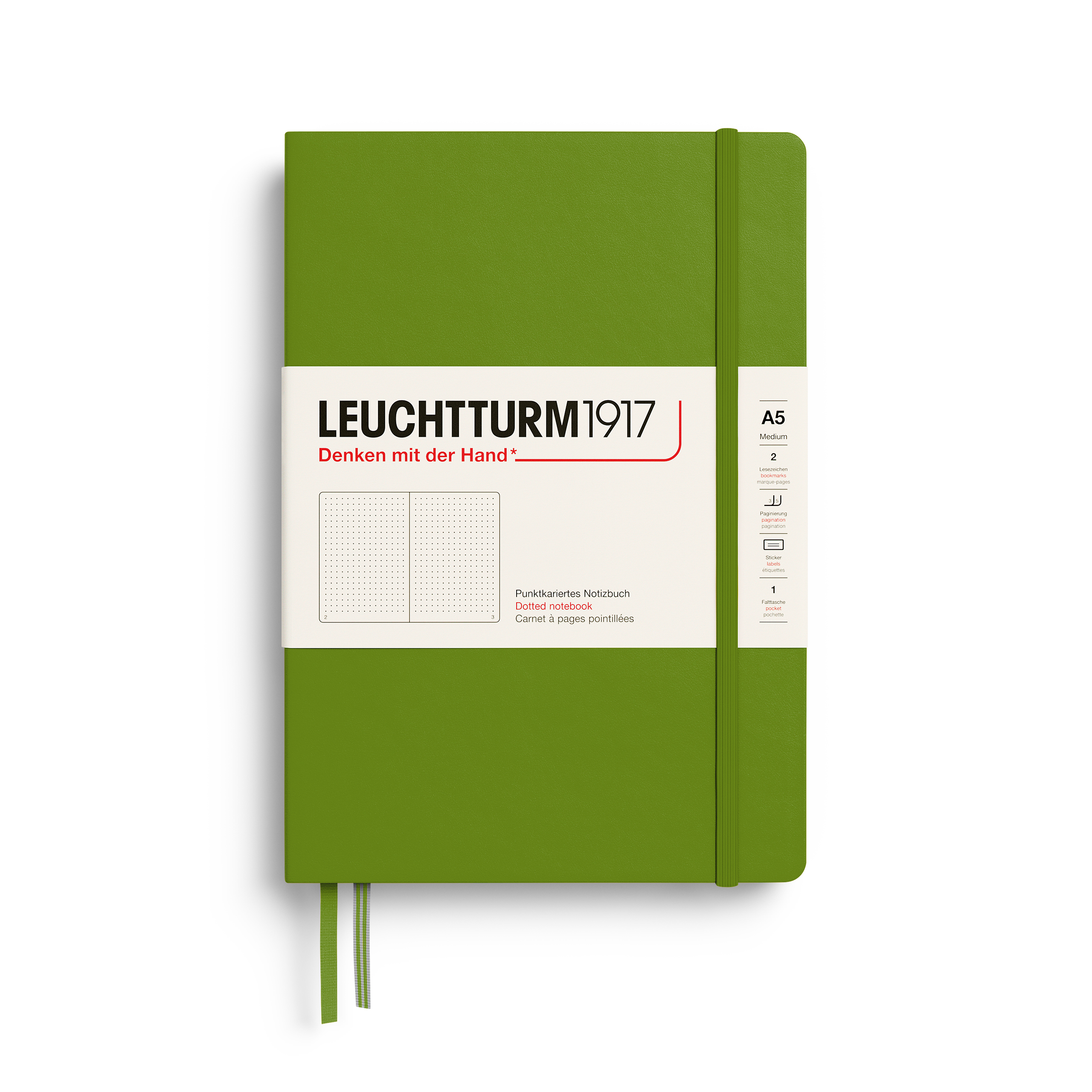 Leuchtturm1917 A5 Medium Notitieboek Hardcover dotted Moss