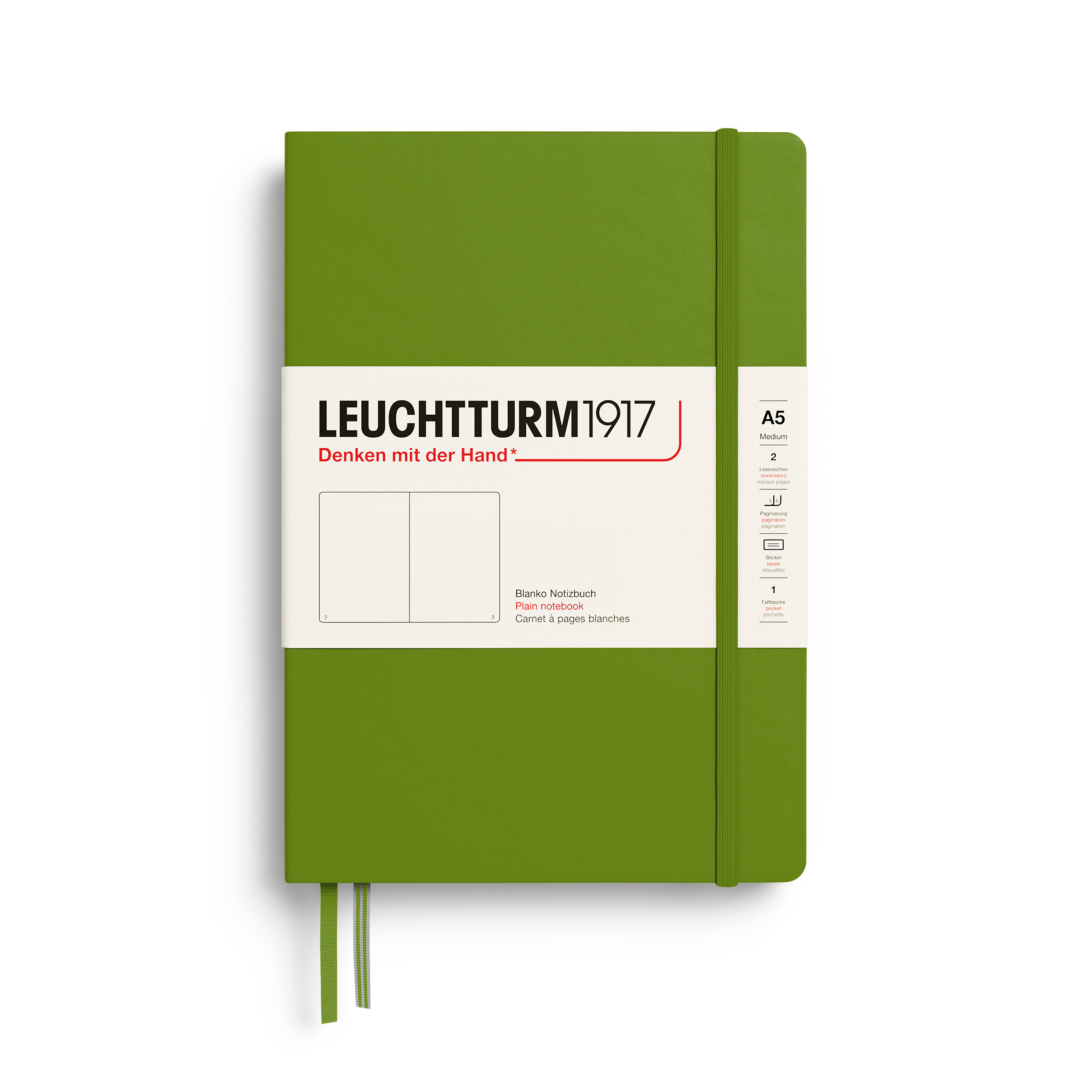 Leuchtturm1917 A5 Medium Notitieboek Hardcover plain Moss